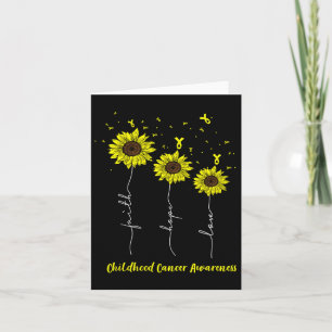 Tarjeta Conciencia sobre el cáncer infantil Fe del girasol