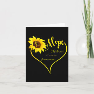 Tarjeta Conciencia sobre el cáncer infantil Girasol Espera