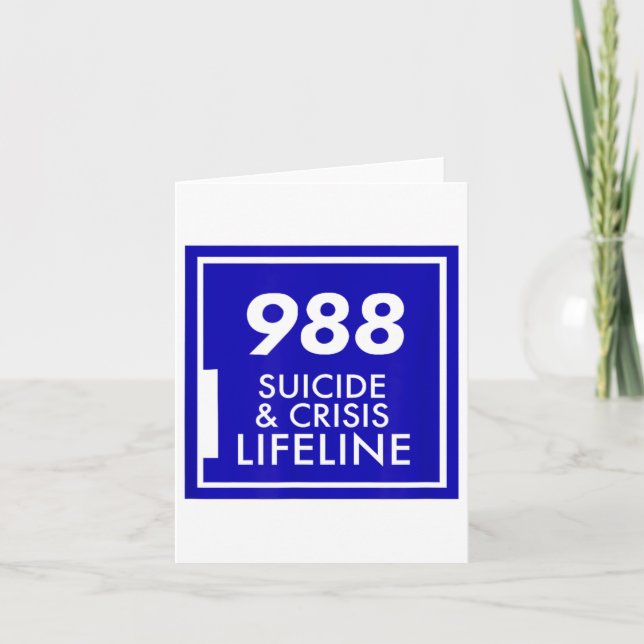 Tarjeta Conciencia sobre el suicidio - 988 Camisas - Preve (Anverso)
