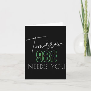 Tarjeta Conciencia sobre el suicidio 988 - Prevención del 