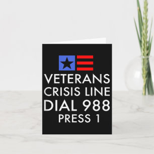 Tarjeta Conciencia sobre el suicidio de veteranos - 988 Ca