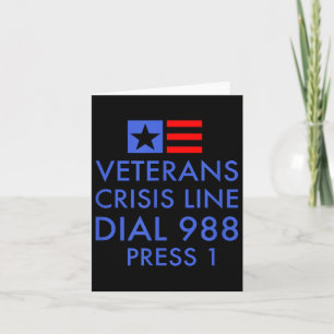 Tarjeta Conciencia sobre el suicidio de veteranos - 988 Ca