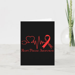 Tarjeta Conciencia sobre enfermedades del corazón Ve rojo 