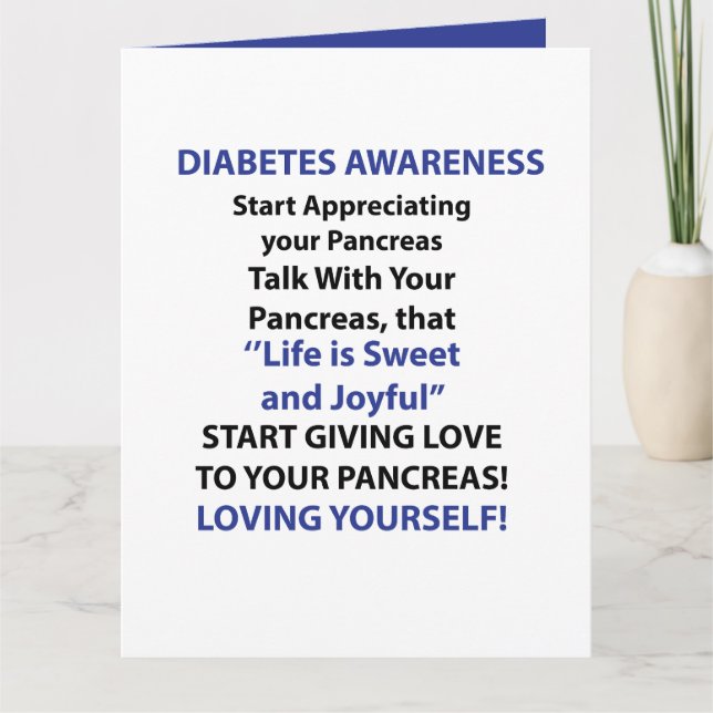 Tarjeta Conciencia sobre la diabetes (Anverso)