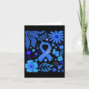 Tarjeta Conciencia sobre la Diabetes Boho Floral Cinta Azu