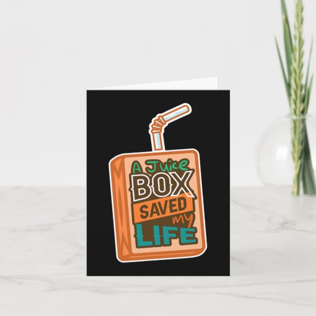 Tarjeta Conciencia sobre la diabetes Una caja de jugo salv (Anverso)