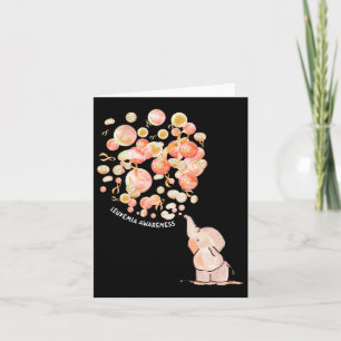 Tarjeta Conciencia sobre la leucemia en globos Naranjas
