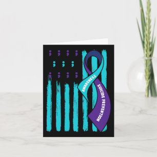 Tarjeta Conciencia sobre la prevención del suicidio morado