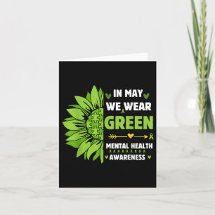 Tarjeta Conciencia sobre la salud mental Cinta verde giras