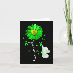 Tarjeta Conciencia sobre la salud mental Cinta verde giras