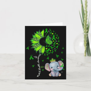 Tarjeta Conciencia sobre la salud mental Elefante del bebé