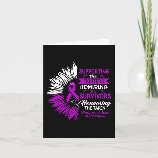 Tarjeta Conciencia sobre la sobredosis de drogas que apoya (Anverso)