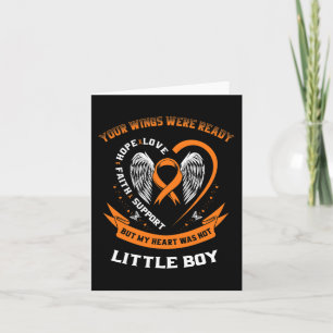 Tarjeta Conciencia sobre leucemia naranja La niñez pequeña