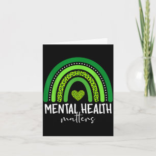 Tarjeta Conciencia sobre salud mental cerebro arcoíris ver