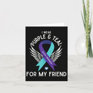 Tarjeta Conciencia Suicida Que Uso Verde azulado Y Morado 