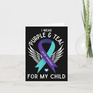 Tarjeta Conciencia Suicida Que Uso Verde azulado Y Morado