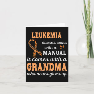 Tarjeta Concienciación Abuela Apoyo Guerrero de Leukemia