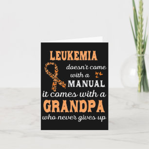 Tarjeta Concienciación Abuelo Apoya a Guerrero de Leukemia
