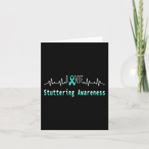 Tarjeta Concienciación de Stutter Love Heartbeat Support V