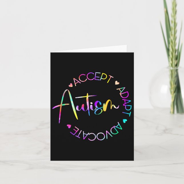 Tarjeta Concienciación sobre autismo aceptar a la defensor (Anverso)