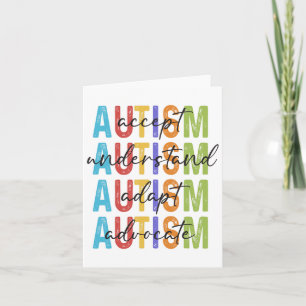 Tarjeta Concienciación sobre autismo aceptar entender a un