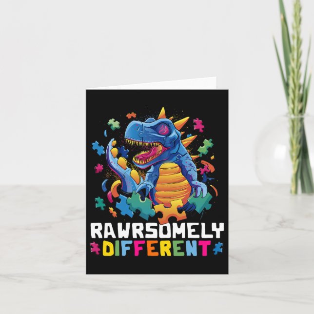 Tarjeta Concienciación sobre autismo niño pequeño adopta d (Anverso)