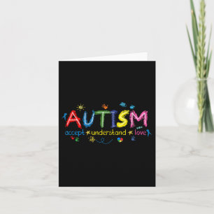 Tarjeta Concienciación sobre el autismo aceptar entender e
