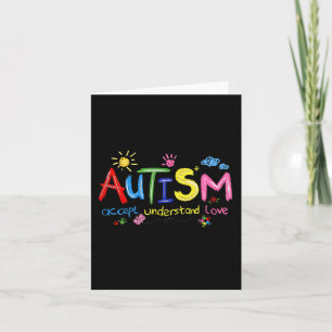 Tarjeta Concienciación sobre el autismo de pincel Acepta C