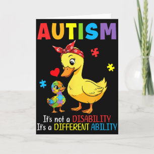 Tarjeta Concienciación sobre el Autismo Madre Pato Diferen