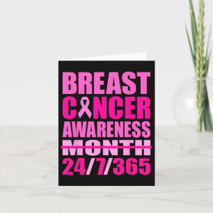 Tarjeta Concienciación sobre el cáncer de mama 24 7 365 dí