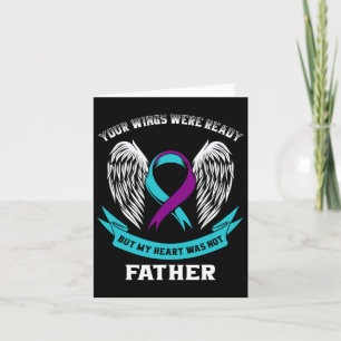 Tarjeta Concienciación sobre el suicidio Papá cinta teal y