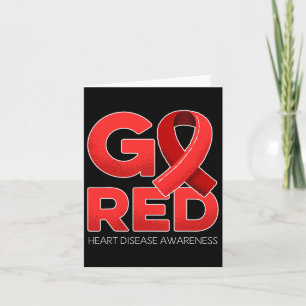 Tarjeta Concienciación sobre enfermedades del corazón rojo