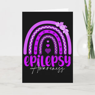 Tarjeta Concienciación sobre la epilepsia-arcoíris Purple