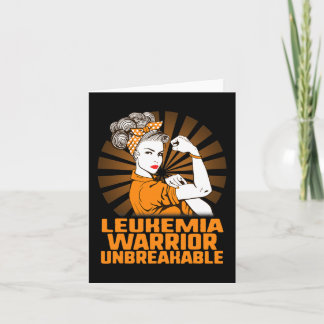 Tarjeta Concienciación sobre leucemia fuerte Naranja guerr