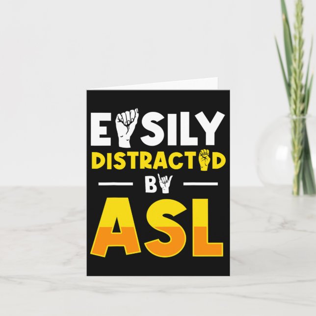 Tarjeta Concienciación sobre sordera y lenguaje de señas A (Anverso)