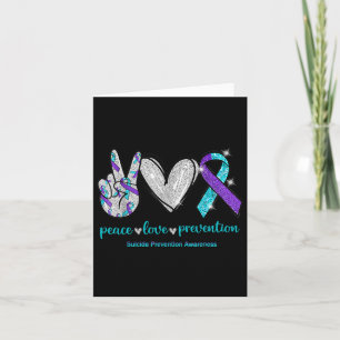 Tarjeta Concienciación suicida Paz Prevención de Amor 1