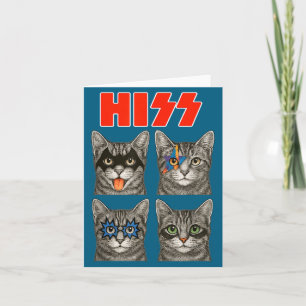 Tarjeta Concierto de Música de Rock de Gato Retro Divertid