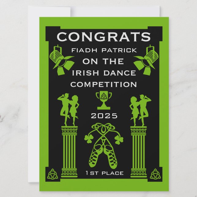 Tarjeta Concurso de Baile Irlandés (Anverso)