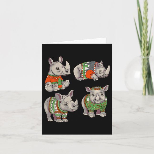 Tarjeta Concurso de sudaderas Navidades rinocerontes (Anverso)