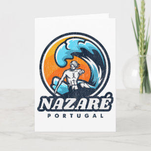 Tarjeta Concurso de Surf de Nazare Portugal Vintage Surf S
