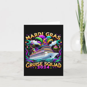 Tarjeta Concurso familiar divertido Mardi Gras Cruise Squa