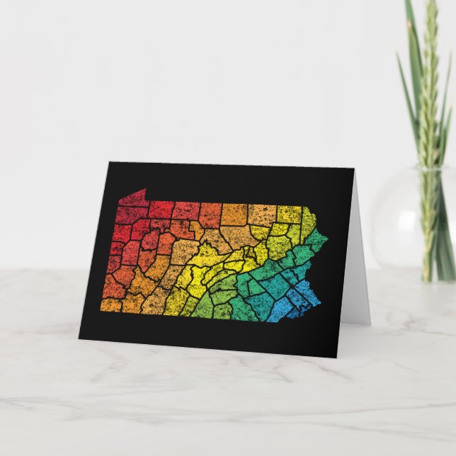 Tarjeta condados de colores de pensilvania (Anverso)