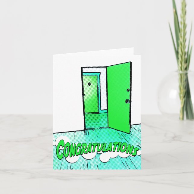 Tarjeta condo cómico de felicitaciones (Anverso)