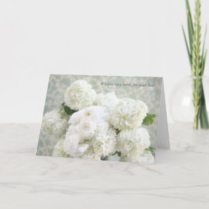Tarjeta Condolencia blanca del ranúnculo y de los