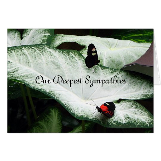 Tarjeta Condolencia - Butterfles negro - Caladium