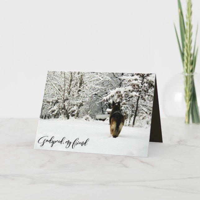 Tarjeta Condolencia de la pérdida del mascota del pastor (Anverso)