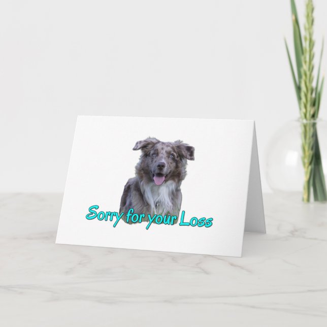 Tarjeta Condolencia de Perro de Ojo Azul Merle (Anverso)