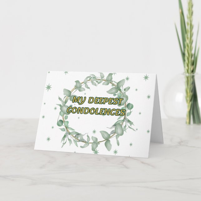 Tarjeta Condolencia floral verde (Anverso)