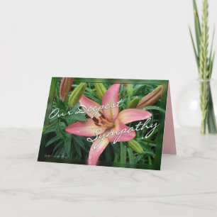 Tarjeta Condolencia-personalizar coralino del lirio