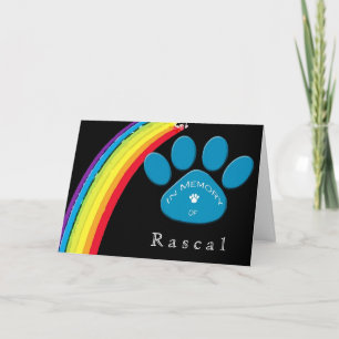 Tarjeta Condolencia simpática Mascota del puente arcoiris